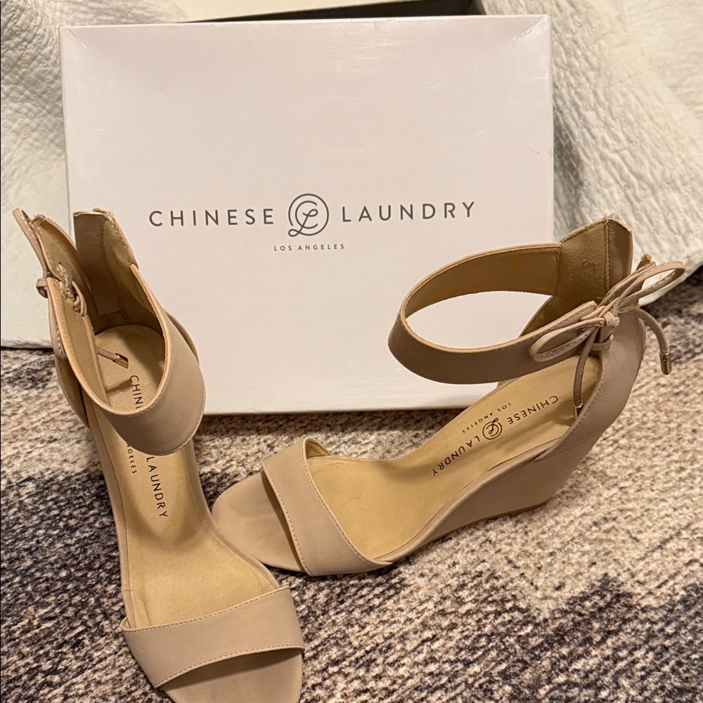 Chinese Laundry Nude Wedge Sandals